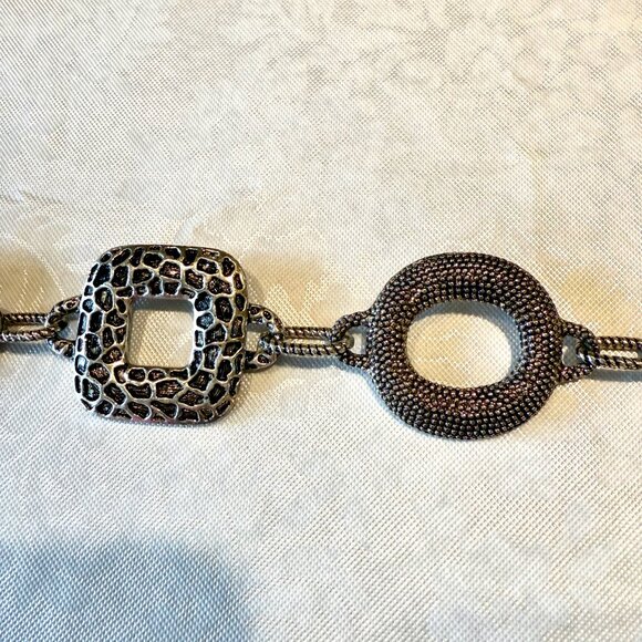 Women’s Vintage Silver Antiqued Metal Chain Belt - M/L - Picture 4 of 10